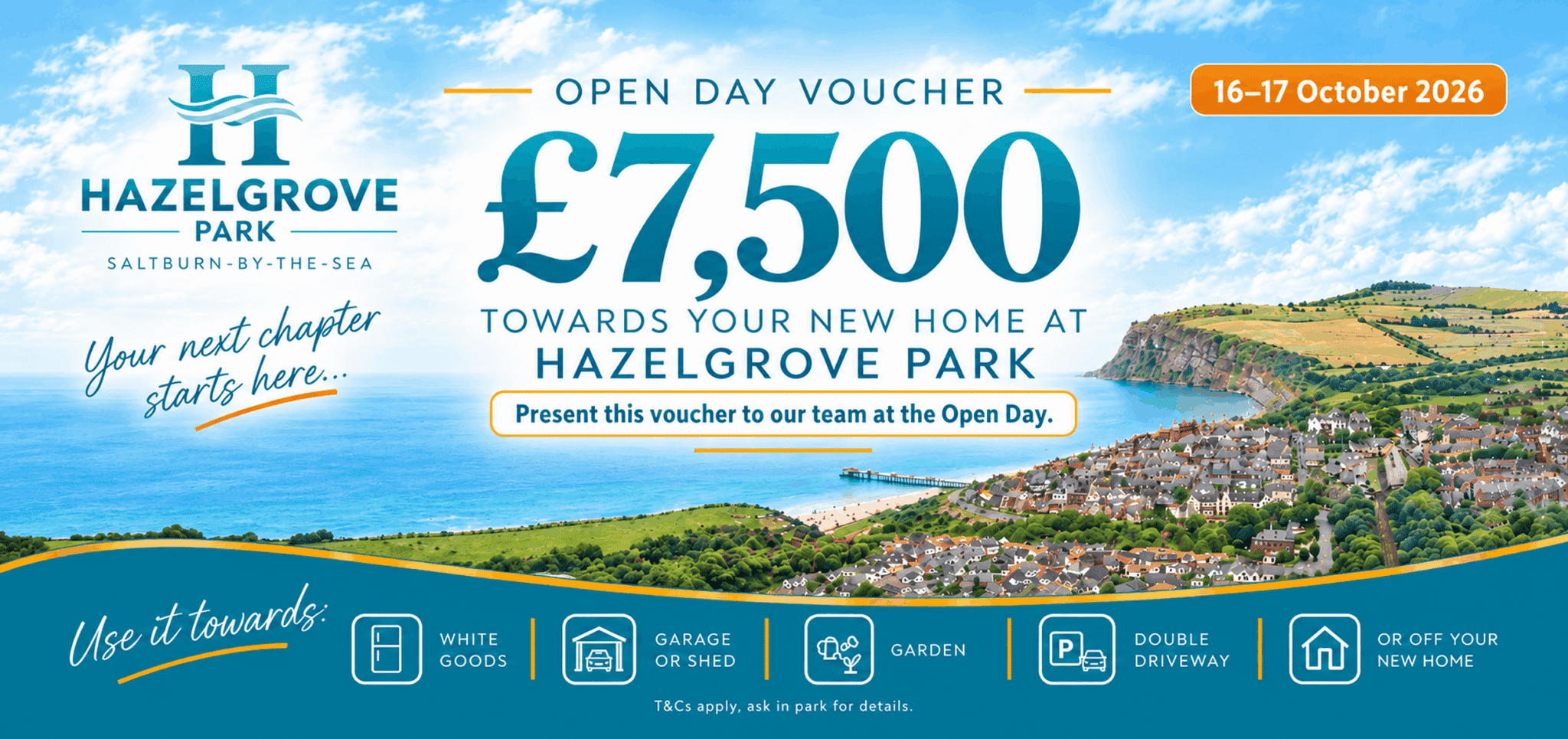 Hazelgrove Park Open Day voucher: £7,500 towards your new home, 16 to 17 October 2026