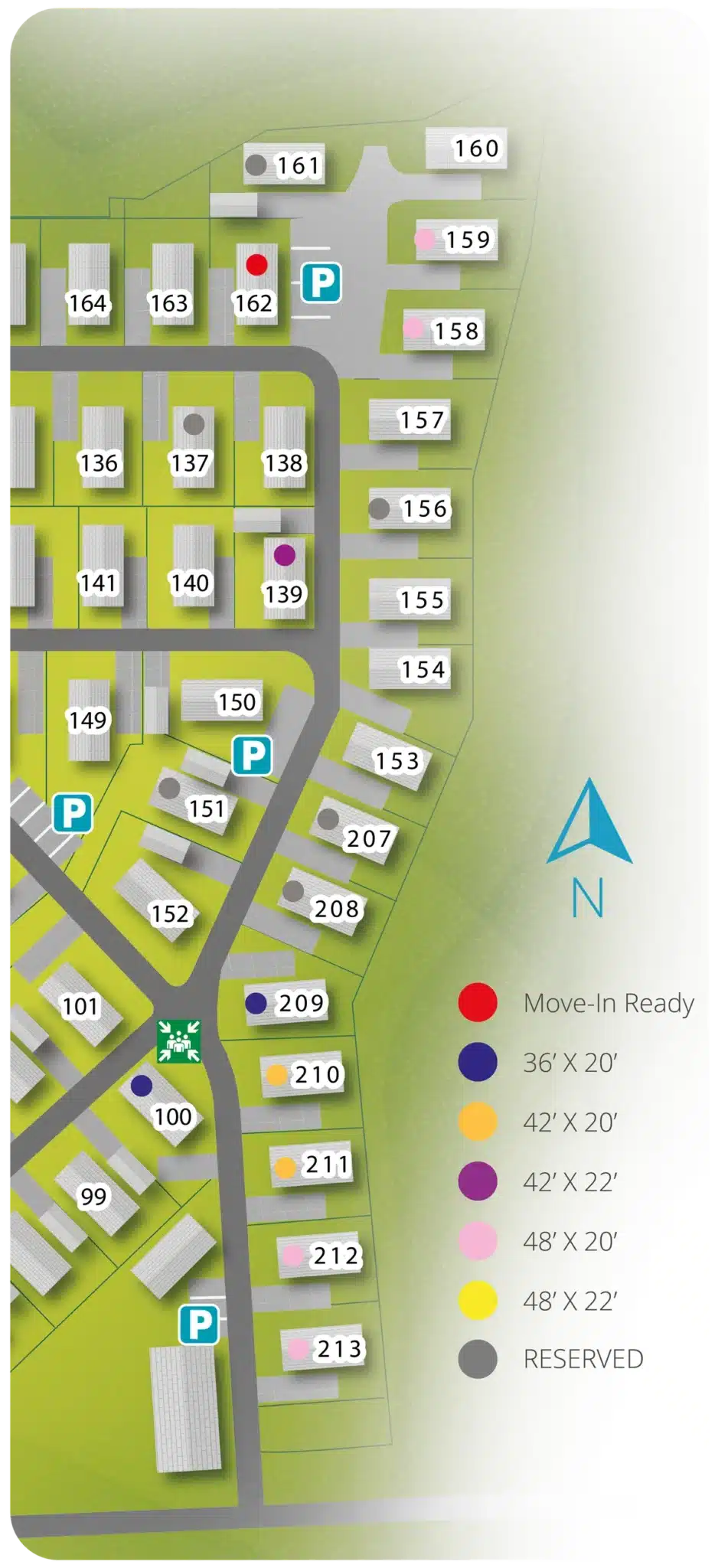 Site plan of the final phase at Hazelgrove Park, showing plot numbers and availability